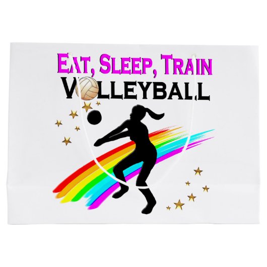 ROZE ETEN, SLAPEN, VOLLEYBAL TRAINEN LARGE CADEAUTASJE (Achterkant)