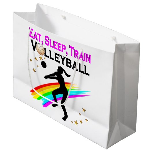 ROZE ETEN, SLAPEN, VOLLEYBAL TRAINEN LARGE CADEAUTASJE (Voorkant Gekanteld)