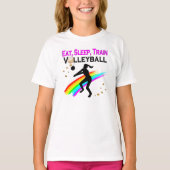 ROZE ETEN, SLAPEN, VOLLEYBAL TRAINEN T-SHIRT (Voorkant)