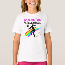 ROZE ETEN, SLAPEN, VOLLEYBAL TRAINEN T-SHIRT