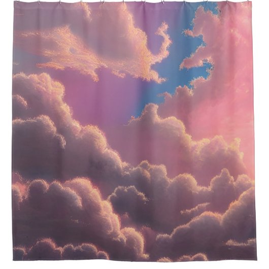 Roze Etheral Sky Douchegordijn (Voorkant)