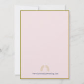 Roze etnisch Floral Lijst Indische bruiloft Kaart (Achterkant)