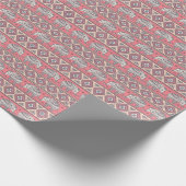 Roze etnisch olifantenpatroon cadeaupapier (Hoek)