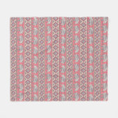 Roze etnisch olifantenpatroon fleece deken (Voorkant (Horizontaal))
