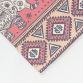 Roze etnisch olifantenpatroon fleece deken (Hoek)