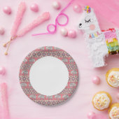 Roze etnisch olifantenpatroon papieren bordje (Feest)