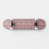 Roze etnisch olifantenpatroon persoonlijk skateboard (Horizontaal)