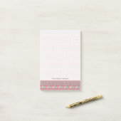 Roze etnisch olifantenpatroon post-it® notes (Op bureau)