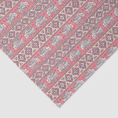 Roze etnisch olifantenpatroon tissuepapier (Detail)