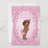 Roze  Etnisch Prinses Baby shower Kaart (Voorkant)