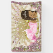 Roze Etnische Zeemeermin Baby shower Banner (Verticaal)