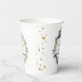 Roze Eucalyptus Bruiloftsfeest Papieren Bekers (Rechts)