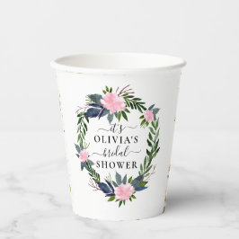 Roze Eucalyptus Bruiloftsfeest Papieren Bekers