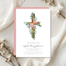 Roze Eucalyptus Kruis Religieuze Doop 