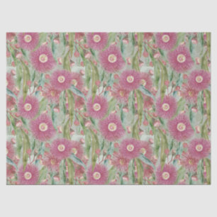 Roze eucalyptus na de regen tissuepapier