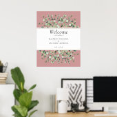 Roze Eucalyptus Trouw Welkom  Poster (Thuiskantoor)