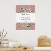 Roze Eucalyptus Trouw Welkom  Poster (Keuken)