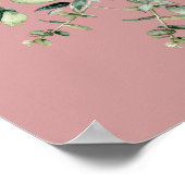 Roze Eucalyptus Trouw Welkom  Poster (Hoek)