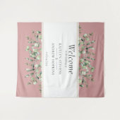 Roze Eucalyptus Trouw Welkom  Wandkleed (Voorkant (horizontaal))