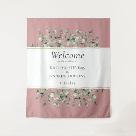 Roze Eucalyptus Trouw Welkom Wandkleed