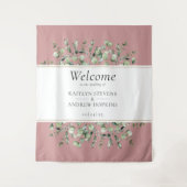 Roze Eucalyptus Trouwbegroeting Wandkleed (Voorkant)