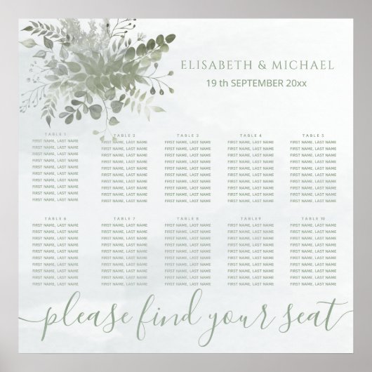 Roze eucalyptus waterverf poster (Voorkant)