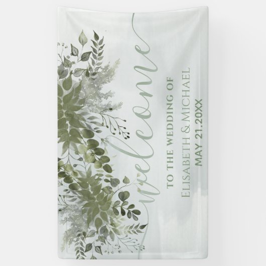 Roze eucalyptus waterverf spandoek (Verticaal)