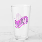 Roze Evelyn Name Logo, Glas (Achterkant)