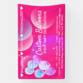 Roze evenementenplanner thuis trouwballonnen spandoek (Verticaal)