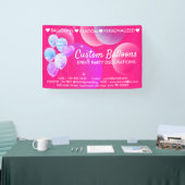 Roze evenementenplanner thuis trouwballonnen spandoek (Beurs)