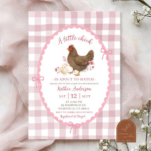 Roze Excentrieke Handgetekende Chic Baby Shower Kaart