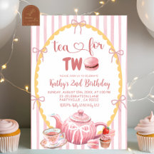 Roze Excentrieke Illustratie Thee voor Twee 2e Ver