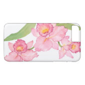 Roze Exotische Aquarel Bloemen Case-Mate iPhone Case (Achterkant (Horizontaal))
