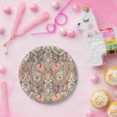  roze, exotische Motif Patroonontwerp elegant Papieren Bordje (Feest)