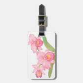 Roze exotische Waterverf Flowers Bagagelabel (Voorkant verticaal)