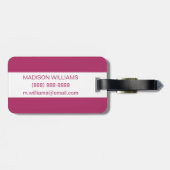 Roze exotische Waterverf Flowers Bagagelabel (Achterkant horizontaal)