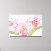 Roze exotische Waterverf Flowers Canvas Afdruk (Voorkant)