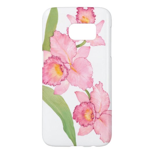 Roze exotische Waterverf Flowers Case-Mate Samsung Galaxy Hoesje (Achterkant)