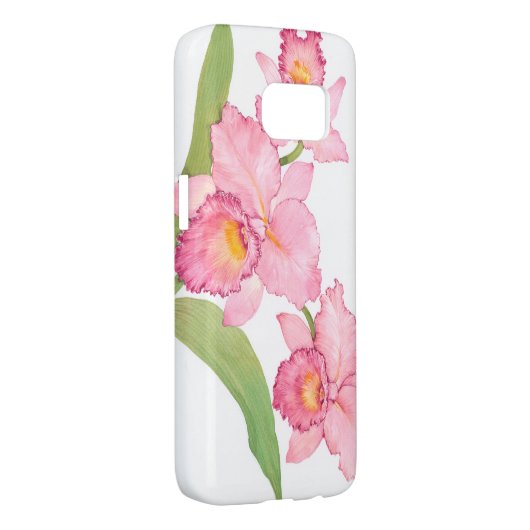 Roze exotische Waterverf Flowers Case-Mate Samsung Galaxy Hoesje (Back/Rechts)