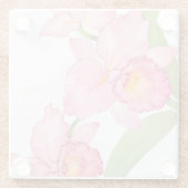 Roze exotische Waterverf Flowers Glazen Onderzetter (Achterkant)