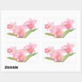 Roze exotische Waterverf Flowers Rechthoekige Sticker (Vel)