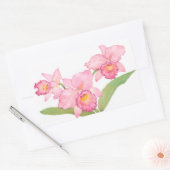 Roze exotische Waterverf Flowers Rechthoekige Sticker (Envelop)