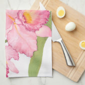 Roze exotische Waterverf Flowers Theedoek (Quarter Fold)