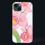 Roze exotische Waterverven bloemen iPhone 13 Hoesje<br><div class="desc">Roze exotische Waterverf bloemen kunstenaar: Tim OToole</div>