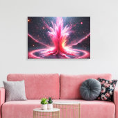 Roze explosie canvas afdruk (Insitu (Woonkamer))