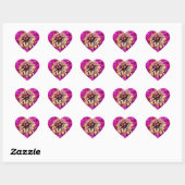 Roze explosie hart sticker (Vel)