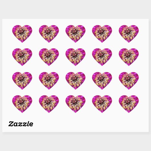 Roze explosie hart sticker (Vel)