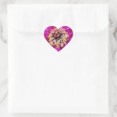 Roze explosie hart sticker (Tas)