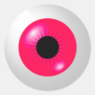 Roze Eyeball Ronde Sticker
