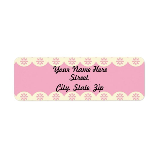 Roze Eyelet Background Return Address Sticker (Voorkant)